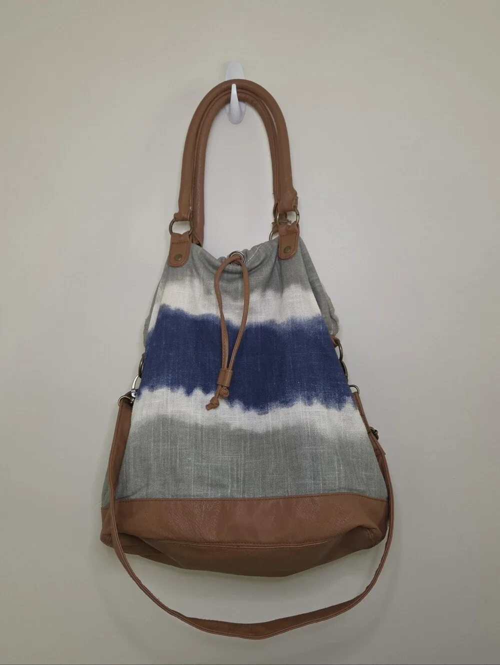 Old Navy Blue Gray Tie Dye Hobo Style Bag Purse